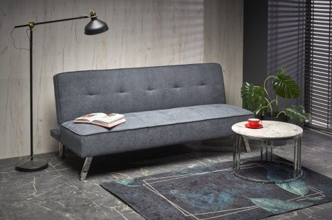 SOFA KANAPA ROZKŁADANA CARLITO TKANINA POPIELATA HALMAR STAL CHROMOWANA SOFA KANAPA ROZKŁADANA CARLITO TKANINA POPIELATA HALMAR STAL CHROMOWANA