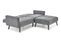 SOFA KANAPA ROZKŁADANA Z PODNÓŻKIEM CORNELIUS HALMAR z funkcją narożnika POPIELATA TKANINA LITE DREWNO SOFA KANAPA ROZKŁADANA Z PODNÓŻKIEM CORNELIUS HALMAR z funkcją narożnika POPIELATA TKANINA LITE DREWNO