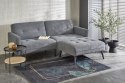 SOFA KANAPA ROZKŁADANA Z PODNÓŻKIEM CORNELIUS HALMAR z funkcją narożnika POPIELATA TKANINA LITE DREWNO SOFA KANAPA ROZKŁADANA Z PODNÓŻKIEM CORNELIUS HALMAR z funkcją narożnika POPIELATA TKANINA LITE DREWNO