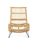 Halmar MELODY fotel wypoczynkowy, rattan naturalny, nogi metal czarny Halmar MELODY fotel wypoczynkowy, rattan naturalny, nogi metal czarny