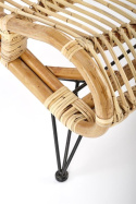 Halmar MELODY fotel wypoczynkowy, rattan naturalny, nogi metal czarny Halmar MELODY fotel wypoczynkowy, rattan naturalny, nogi metal czarny