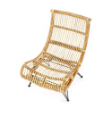 Halmar MELODY fotel wypoczynkowy, rattan naturalny, nogi metal czarny Halmar MELODY fotel wypoczynkowy, rattan naturalny, nogi metal czarny