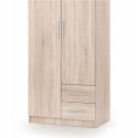 SZAFA DWUDRZWIOWA Z SZUFLADAMI NA UBRANIA LIMA S-2 Halmar DĄB SONOMA MDF laminat OBRZEŻA ABS szuflady SZAFA DWUDRZWIOWA Z SZUFLADAMI NA UBRANIA LIMA S-2 Halmar DĄB SONOMA MDF laminat OBRZEŻA ABS szuflady