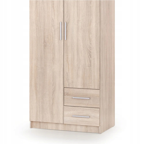 SZAFA DWUDRZWIOWA Z SZUFLADAMI NA UBRANIA LIMA S-2 Halmar DĄB SONOMA MDF laminat OBRZEŻA ABS szuflady SZAFA DWUDRZWIOWA Z SZUFLADAMI NA UBRANIA LIMA S-2 Halmar DĄB SONOMA MDF laminat OBRZEŻA ABS szuflady