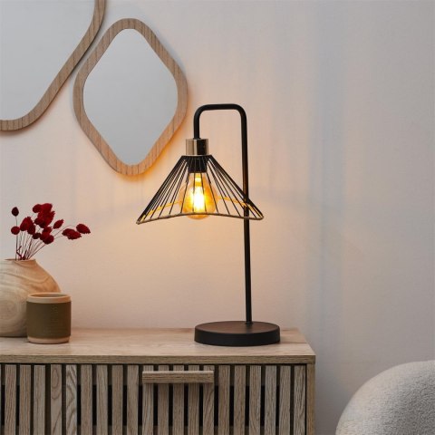 Intesi Lampa stołowa Anel czarna/ rattan Intesi Lampa stołowa Anel czarna/ rattan