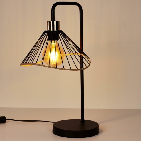 Intesi Lampa stołowa Anel czarna/ rattan Intesi Lampa stołowa Anel czarna/ rattan