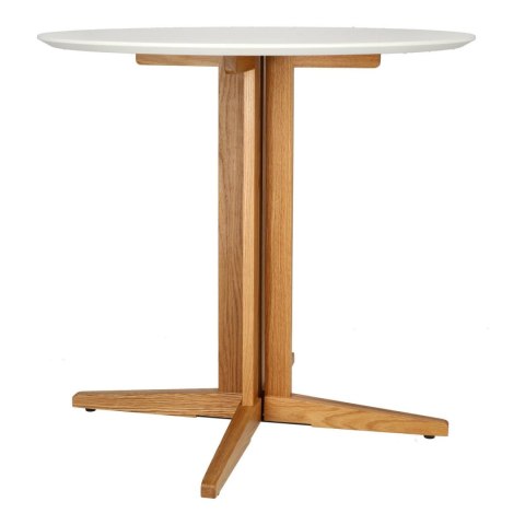 STÓŁ OKRĄGŁY Mauro 80cm BLAT BIAŁY MDF PODSTAWA DĄB NATURALNY DREWNO Intesi DOJADALNI SALONU KUCHNI STÓŁ OKRĄGŁY Mauro 80cm BLAT BIAŁY MDF PODSTAWA DĄB NATURALNY DREWNO Intesi DOJADALNI SALONU KUCHNI