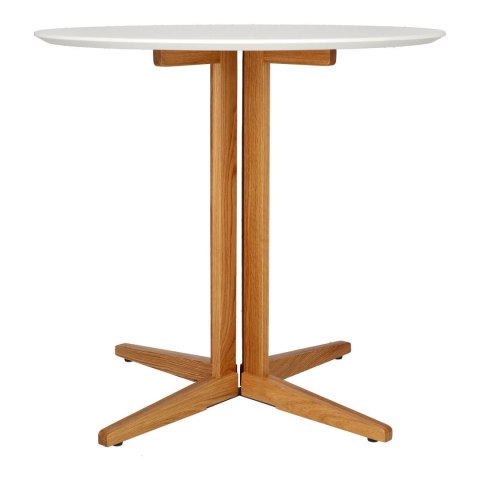 STÓŁ OKRĄGŁY Mauro 80cm BLAT BIAŁY MDF PODSTAWA DĄB NATURALNY DREWNO Intesi DOJADALNI SALONU KUCHNI STÓŁ OKRĄGŁY Mauro 80cm BLAT BIAŁY MDF PODSTAWA DĄB NATURALNY DREWNO Intesi DOJADALNI SALONU KUCHNI