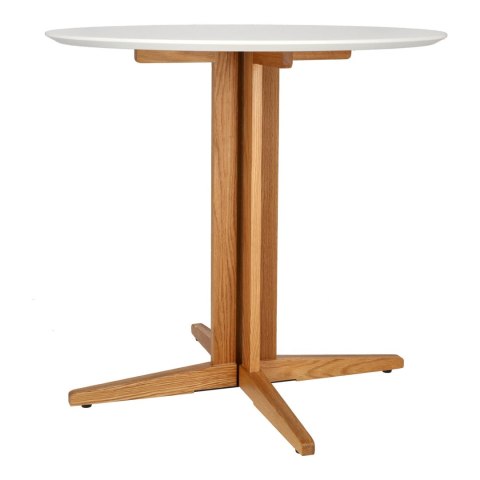 STÓŁ OKRĄGŁY Mauro 80cm BLAT BIAŁY MDF PODSTAWA DĄB NATURALNY DREWNO Intesi DOJADALNI SALONU KUCHNI STÓŁ OKRĄGŁY Mauro 80cm BLAT BIAŁY MDF PODSTAWA DĄB NATURALNY DREWNO Intesi DOJADALNI SALONU KUCHNI