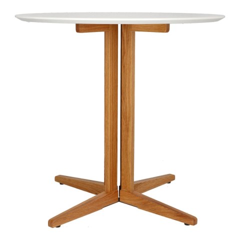 STÓŁ OKRĄGŁY Mauro 80cm BLAT BIAŁY MDF PODSTAWA DĄB NATURALNY DREWNO Intesi DOJADALNI SALONU KUCHNI STÓŁ OKRĄGŁY Mauro 80cm BLAT BIAŁY MDF PODSTAWA DĄB NATURALNY DREWNO Intesi DOJADALNI SALONU KUCHNI