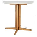 STÓŁ OKRĄGŁY Mauro 80cm BLAT BIAŁY MDF PODSTAWA DĄB NATURALNY DREWNO Intesi DOJADALNI SALONU KUCHNI STÓŁ OKRĄGŁY Mauro 80cm BLAT BIAŁY MDF PODSTAWA DĄB NATURALNY DREWNO Intesi DOJADALNI SALONU KUCHNI