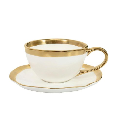 Kare Design KARE filiżanka BELL biało-złota Kare Design KARE filiżanka BELL biało-złota