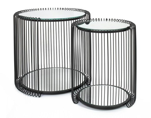 Kare Design KARE zestaw stolików WIRE DOUBLE II czarny Kare Design KARE zestaw stolików WIRE DOUBLE II czarny