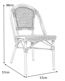 KRZESŁO DO WNĘTRZ I NA ZEWNĄTRZ CAFE PARIS BRĄZOWE rattan King Home MOŻNA SZTAPLOWAĆ