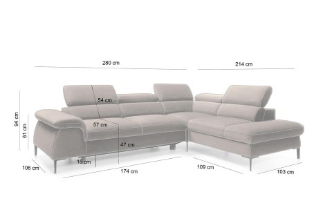 King Home Narożnik EDIE LARGE z funkcją spania - II grupa tkanin King Home Narożnik EDIE LARGE z funkcją spania - II grupa tkanin