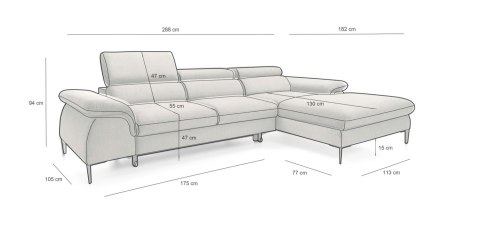 King Home Narożnik EDIE MEDIUM z funkcją spania - II grupa tkanin King Home Narożnik EDIE MEDIUM z funkcją spania - II grupa tkanin