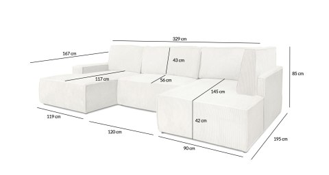 King Home Narożnik PILLOW U2 120 z funkcją spania - 1 grupa, różne kolory King Home Narożnik PILLOW U2 120 z funkcją spania - 1 grupa, różne kolory