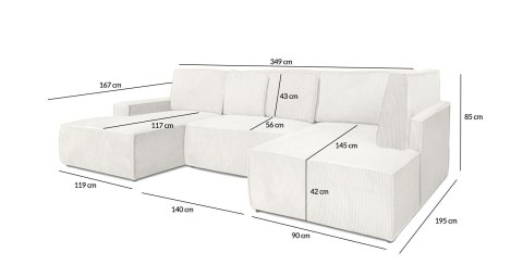 King Home Narożnik PILLOW U2 140 z funkcją spania - 2 grupa, różne kolory King Home Narożnik PILLOW U2 140 z funkcją spania - 2 grupa, różne kolory