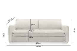 King Home Sofa SENSE SLIM z funkcją spania - I grupa tkanin