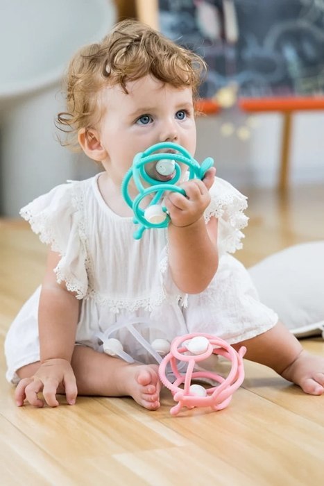 Mombella Mombella Gryzak z Grzechotką Ślimak Teal Nowy Mombella Mombella Gryzak z Grzechotką Ślimak Teal Nowy