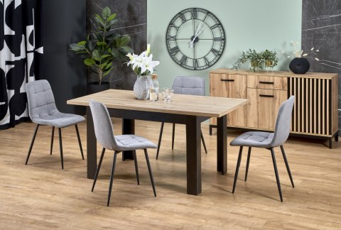STÓŁ ROZKŁADANY PROSTOKĄTNY BAGIO HALMAR 120-160/80 cm DĄB ARTISAN / CZARNY PŁYTA MEBLOWA LAMINOWANA STÓŁ ROZKŁADANY PROSTOKĄTNY BAGIO HALMAR 120-160/80 cm DĄB ARTISAN / CZARNY PŁYTA MEBLOWA LAMINOWANA
