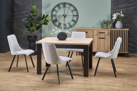 STÓŁ ROZKŁADANY PROSTOKĄTNY BAGIO HALMAR 120-160/80 cm DĄB ARTISAN / CZARNY PŁYTA MEBLOWA LAMINOWANA STÓŁ ROZKŁADANY PROSTOKĄTNY BAGIO HALMAR 120-160/80 cm DĄB ARTISAN / CZARNY PŁYTA MEBLOWA LAMINOWANA