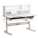 Biurko Fun Desk Fiore II Pink Regulowane biurko dla dzieci i młodzieży Biały / Szary