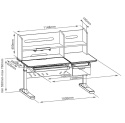 Biurko Fun Desk Fiore II Pink Regulowane biurko dla dzieci i młodzieży Biały / Szary Biurko Fun Desk Fiore II Pink Regulowane biurko dla dzieci i młodzieży Biały / Szary