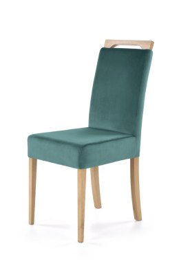 Halmar CLARION krzesło dąb miodowy / tap: MONOLITH 37 (c. zielony)