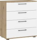 KOMODA Z SZUFLADAMI FLEX system szaf modułowych - KOMODA KM-1 DĄB ARTISAN / BIAŁY HALMAR PŁYTA LAMINOWANA KOMODA Z SZUFLADAMI FLEX system szaf modułowych - KOMODA KM-1 DĄB ARTISAN / BIAŁY HALMAR PŁYTA LAMINOWANA