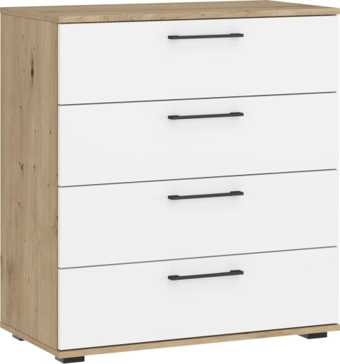 KOMODA Z SZUFLADAMI FLEX system szaf modułowych - KOMODA KM-1 DĄB ARTISAN / BIAŁY HALMAR PŁYTA LAMINOWANA KOMODA Z SZUFLADAMI FLEX system szaf modułowych - KOMODA KM-1 DĄB ARTISAN / BIAŁY HALMAR PŁYTA LAMINOWANA