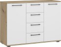 KOMODA SZEROKA SZUFLADY DRZWI FLEX system szaf modułowych HALMAR - KOMODA KM-2 DĄB ARTISAN / BIAŁY PŁYTA LAMINOWANA KOMODA SZEROKA SZUFLADY DRZWI FLEX system szaf modułowych HALMAR - KOMODA KM-2 DĄB ARTISAN / BIAŁY PŁYTA LAMINOWANA
