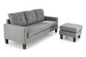 GERSON sofa z podnóżkiem, popielaty GERSON sofa z podnóżkiem, popielaty