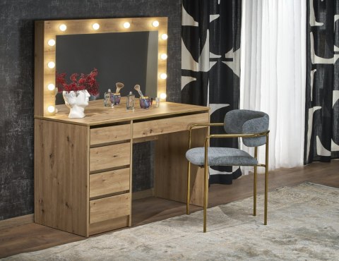 TOALETKA Z SZUFLADAMI HOLLYWOOD XL dąb artisan OŚWIETLENIE LED HALMAR TOALETKA Z SZUFLADAMI HOLLYWOOD XL dąb artisan OŚWIETLENIE LED HALMAR