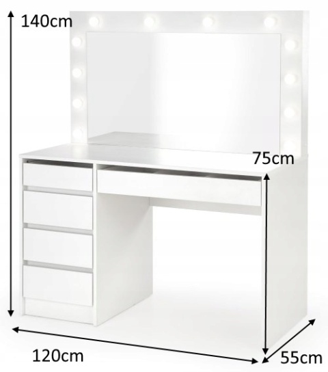 TOALETKA Z SZUFLADAMI HOLLYWOOD XL dąb artisan OŚWIETLENIE LED HALMAR TOALETKA Z SZUFLADAMI HOLLYWOOD XL dąb artisan OŚWIETLENIE LED HALMAR
