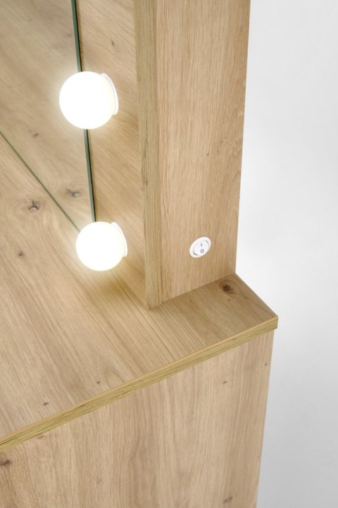 TOALETKA Z OŚWIETLENIEM LED 2 SZUFLADY HOLLYWOOD dąb artisan HALMAR TOALETKA Z OŚWIETLENIEM LED 2 SZUFLADY HOLLYWOOD dąb artisan HALMAR