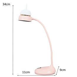 LAMPKA Z AKUMULATORKIEM na biurko Cat LED RÓŻOWA Intesi