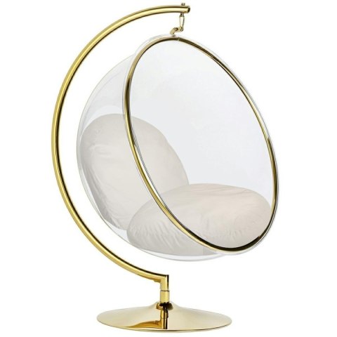 King Home Fotel BUBBLE STAND GOLD VELVET poduszka beżowa