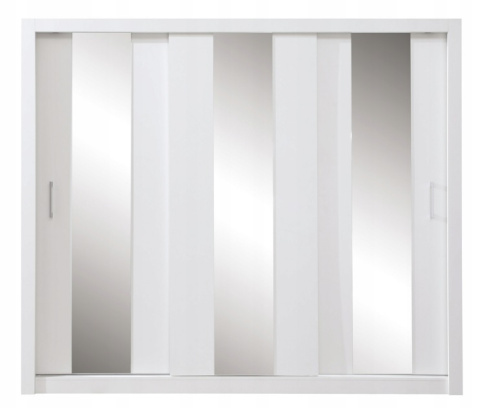 SZAFA TRZYDRZWIOWA Z LUSTREM DUCA DC1 250 - Biały Lux Meblar PŁYTA LAMINOWANA DRZWI PRZESUWNE SZAFA TRZYDRZWIOWA Z LUSTREM DUCA DC1 250 - Biały Lux Meblar PŁYTA LAMINOWANA DRZWI PRZESUWNE