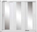 SZAFA TRZYDRZWIOWA Z LUSTREM DUCA DC1 250 - Biały Lux Meblar PŁYTA LAMINOWANA DRZWI PRZESUWNE SZAFA TRZYDRZWIOWA Z LUSTREM DUCA DC1 250 - Biały Lux Meblar PŁYTA LAMINOWANA DRZWI PRZESUWNE