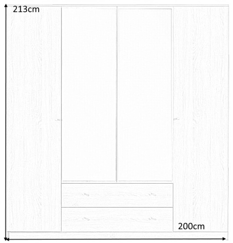 SZAFA Z LUSTREM CZTERODRZWIOWA 2 SZUFLADY OPTIMO OP1 - Dąb Sonoma Meblar PŁYTA LAMINOWANA DO GARDEROBY SYPIALNI PRZEDPOKOJU SZAFA Z LUSTREM CZTERODRZWIOWA 2 SZUFLADY OPTIMO OP1 - Dąb Sonoma Meblar PŁYTA LAMINOWANA DO GARDEROBY SYPIALNI PRZEDPOKOJU