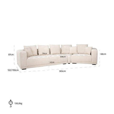 Richmond Interiors RICHMOND sofa czteroosobowa LUSSO beżowa Richmond Interiors RICHMOND sofa czteroosobowa LUSSO beżowa