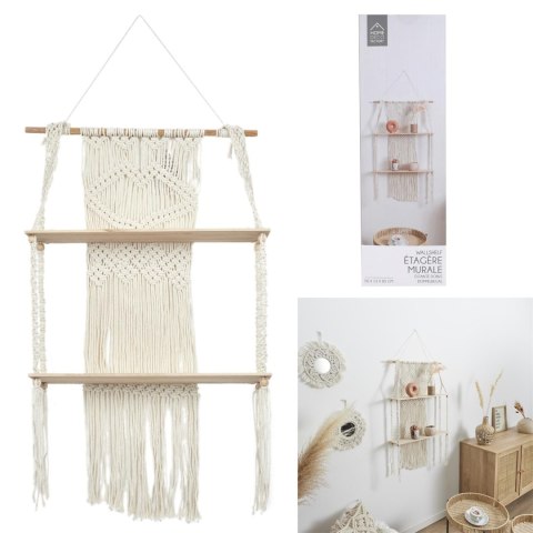 Intesi Półka Boho duża macrama beżowa Intesi Półka Boho duża macrama beżowa