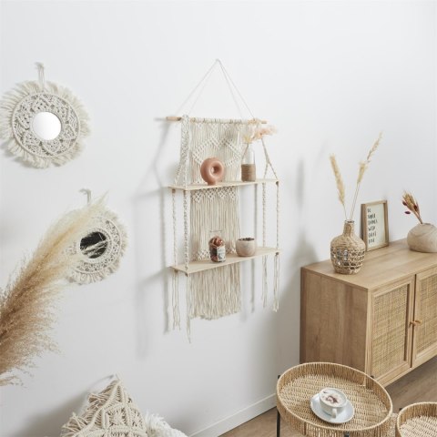 Intesi Półka Boho duża macrama beżowa Intesi Półka Boho duża macrama beżowa