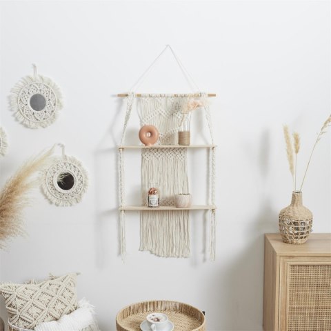 Intesi Półka Boho duża macrama beżowa Intesi Półka Boho duża macrama beżowa