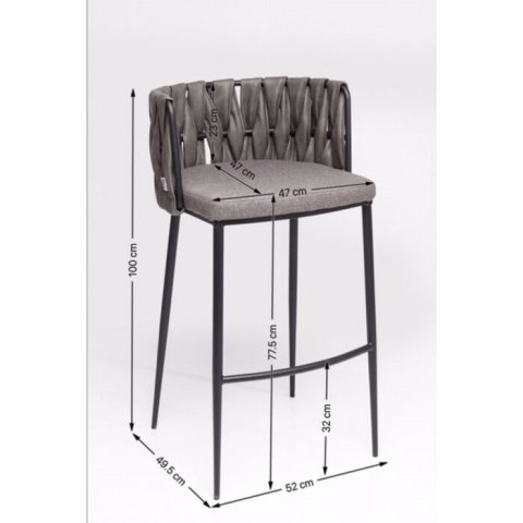 Kare Design KARE krzesło barowe CHEERIO szare Kare Design KARE krzesło barowe CHEERIO szare