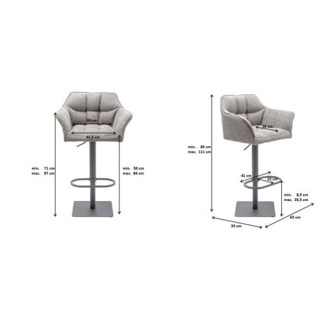 Kare Design KARE krzesło barowe THINKTANK szare Kare Design KARE krzesło barowe THINKTANK szare