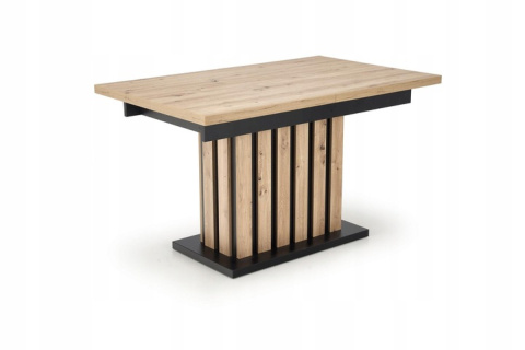 STÓŁ ROZKŁADANY PROSTOKĄTNY LAMELLO 160-210x90 cm DĄB ARTISAN / CZARNY HALMAR PŁYTA LAMINOWANA DO JADALNI SALONU STÓŁ ROZKŁADANY PROSTOKĄTNY LAMELLO 160-210x90 cm DĄB ARTISAN / CZARNY HALMAR PŁYTA LAMINOWANA DO JADALNI SALONU