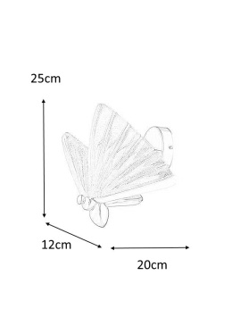 KINKIET LAMPA ŚCIENNA MOTYL LED BUTTERFLY S złota aluminium SZKŁO KRYSZTAŁOWE TRANSPARENTNY - Moosee MOOSEE