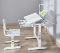 FunDesk Bellissima Grey - Regulowane biurko z krzesełkiem - Zestaw FunDesk Bellissima Grey - Regulowane biurko z krzesełkiem - Zestaw
